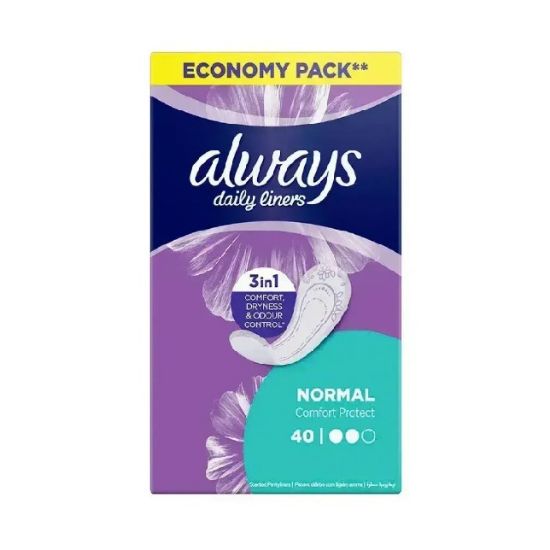 Picture of Always Daily Liners Cotton Pads Normal 40's
