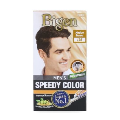 Picture of Bigen Men's Speedy Color Hair 105 Medium Brown 1pack