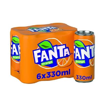 Picture of Fanta Orange Carbonated Soft Drink Can 6x245ml