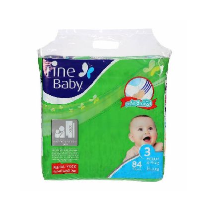 Picture of Fine Baby Diapers Size 3 Medium 4-9Kg 84's Mega Pack