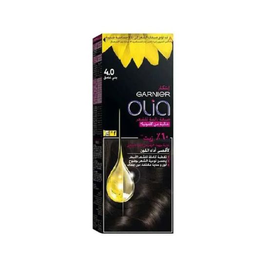Picture of Garnier Olia No Ammonia Permanent Hair Color 4.0 Dark Brown 1Pack