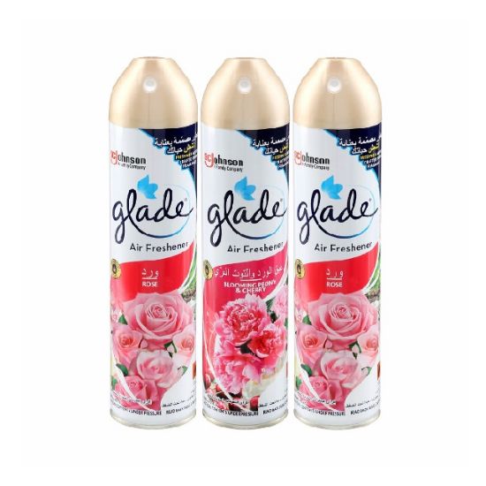 Picture of Glade Airfresh Rose + Peony & Cherry 300ml, Pack of 3