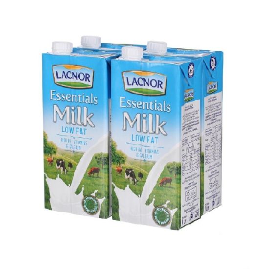 Picture of Lacnor Milk Low Fat 100%, 4x1ltr