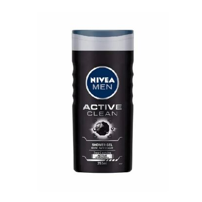 Picture of Nivea Men Shower Gel Active Clean For Body, Face & Hair 2x250ml