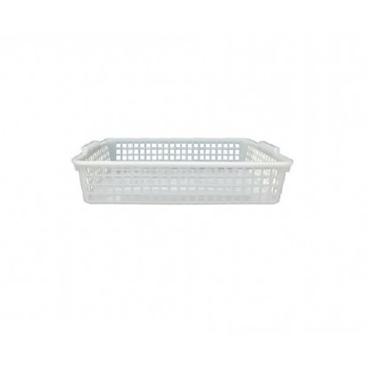 Picture of Seria Plastic Shallow Basket White 1pc