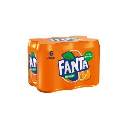 Picture of Fanta Orange Carbonated Soft Drink Can 6x330ml