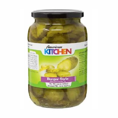 Picture of American Kitchen Sliced Gherkins Burger Style 34oz