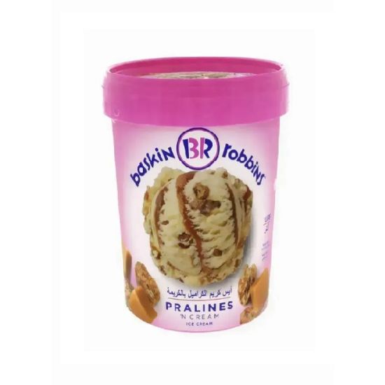 Picture of Baskin Robbins Ice Cream Pralines N Cream 1ltr