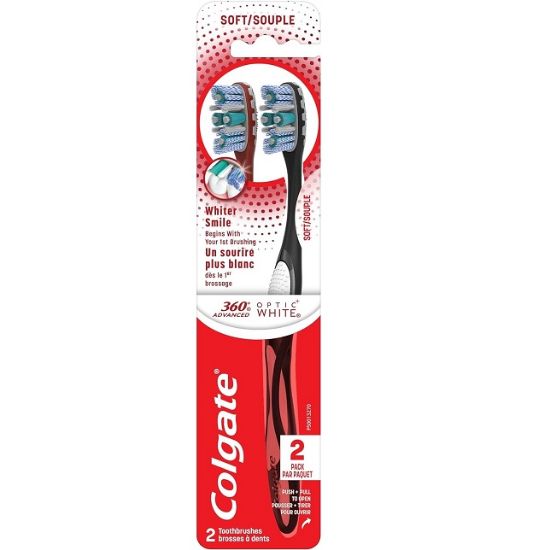 Picture of Colgate Toothbrush 360 Optic White Soft 2pc