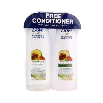 Picture of Dove Nourishing Secret Shampoo & Conditioner Strengthening Hair 400ml+320ml