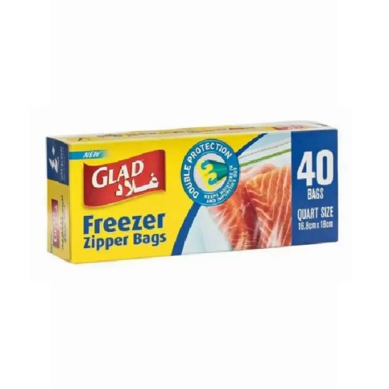 Picture of Glad Freezer Zipper Bags Quart Size 40's
