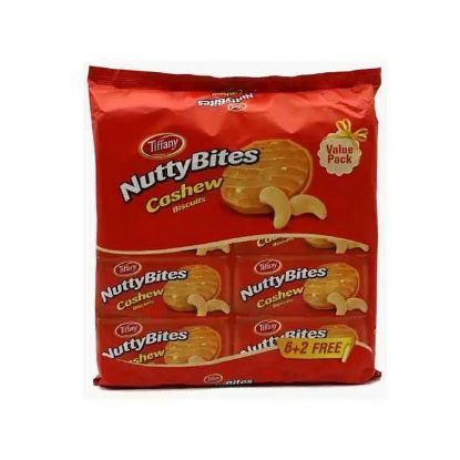 Picture of Tiffany Nuttybites Cashew Biscuits 6+2 Value Pack 90gm