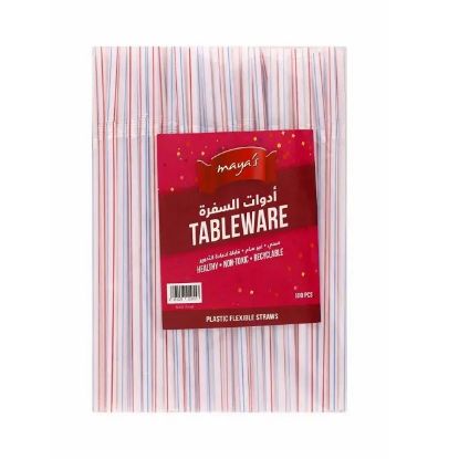 Picture of Maya's Plastic Flexible Straws, Pack of 100