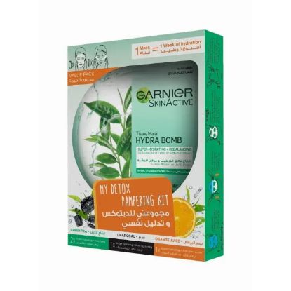 Picture of Garnier Tissue Mask Charcoal + Green Tea + Organic 3x1's