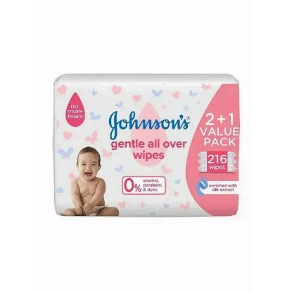 Picture of Johnson's Baby Wipes Gentle All Over (3x72's) 216wipes