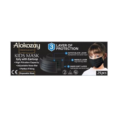 Picture of Alokozay Face Mask Kids Black 25's
