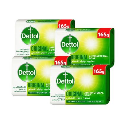 Picture of Dettol Antibacterial Bar Soap Original Trusted Protection 4x165gm