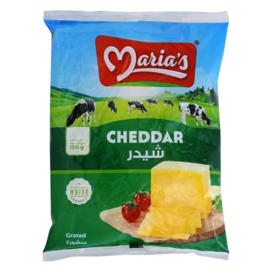 Picture of Maria's Cheese Cheddar White Shredded, 150gm