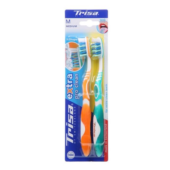 Picture of Trisa Toothbrush Extra Pro Clean Medium 1+1pc