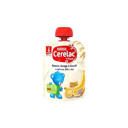 Picture of Nestle Cerelac Baby Food Banana+Orange+Biscuit Pouch 90gm