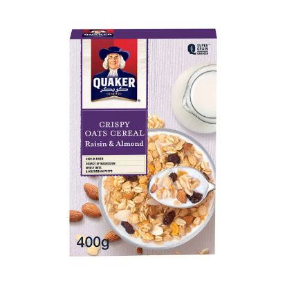 Picture of Quaker Crispy Oats Cereal Raisin & Almond 400gm