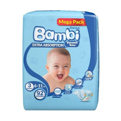 Picture of Bambi Diapers Mega Medium 92's