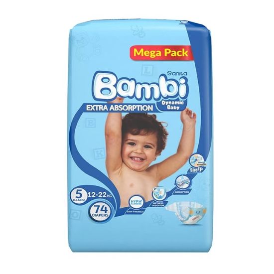 Picture of Bambi Diapers Mega Extra Large (XL) 74's