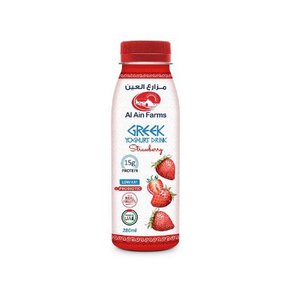 Picture of Al Ain Low Fat Greek Yoghurt Strawberry Drink 280ml