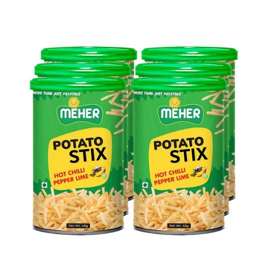 Picture of Meher Potato Stix Hot Chilli 6x45gm