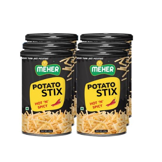 Picture of Meher Potato Stix Hot N Spicy 6x45gm